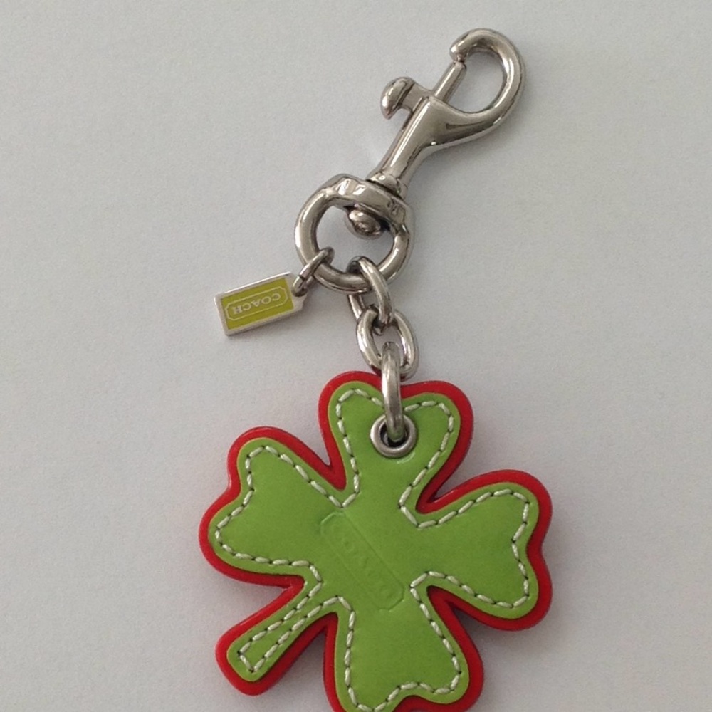Reversible Coach Shamrock key fob